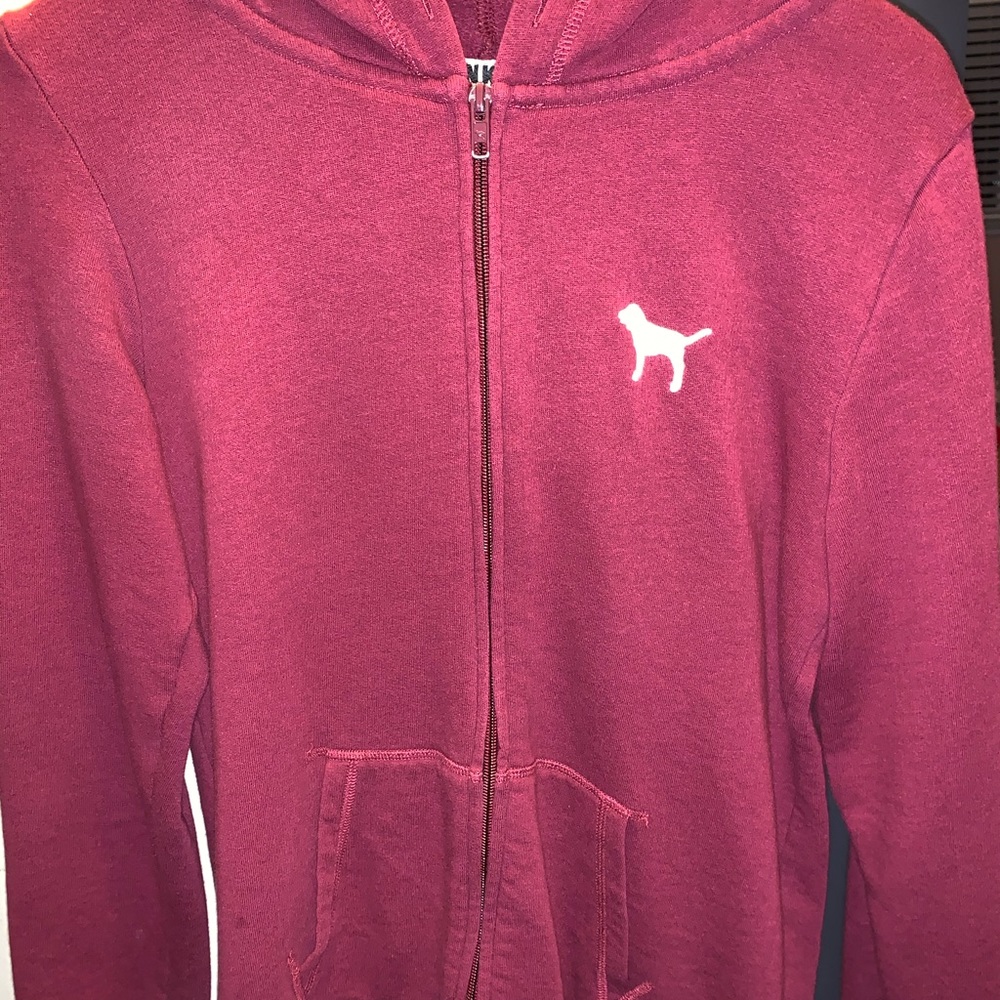 pink zip up jacket